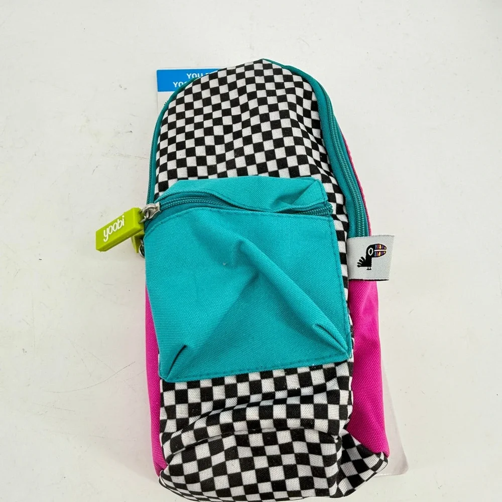 Yoobi Pencil Pouch Kids OS Multi Checkered Adjustable Notebook Strap 15AADRESAV